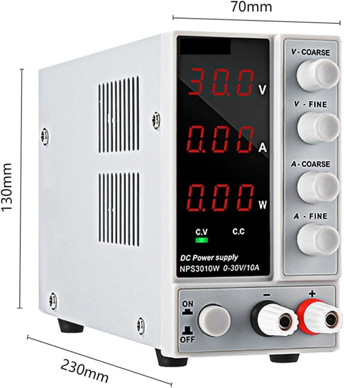 Dimensions of PACUM NPS3010W DC Power Supply