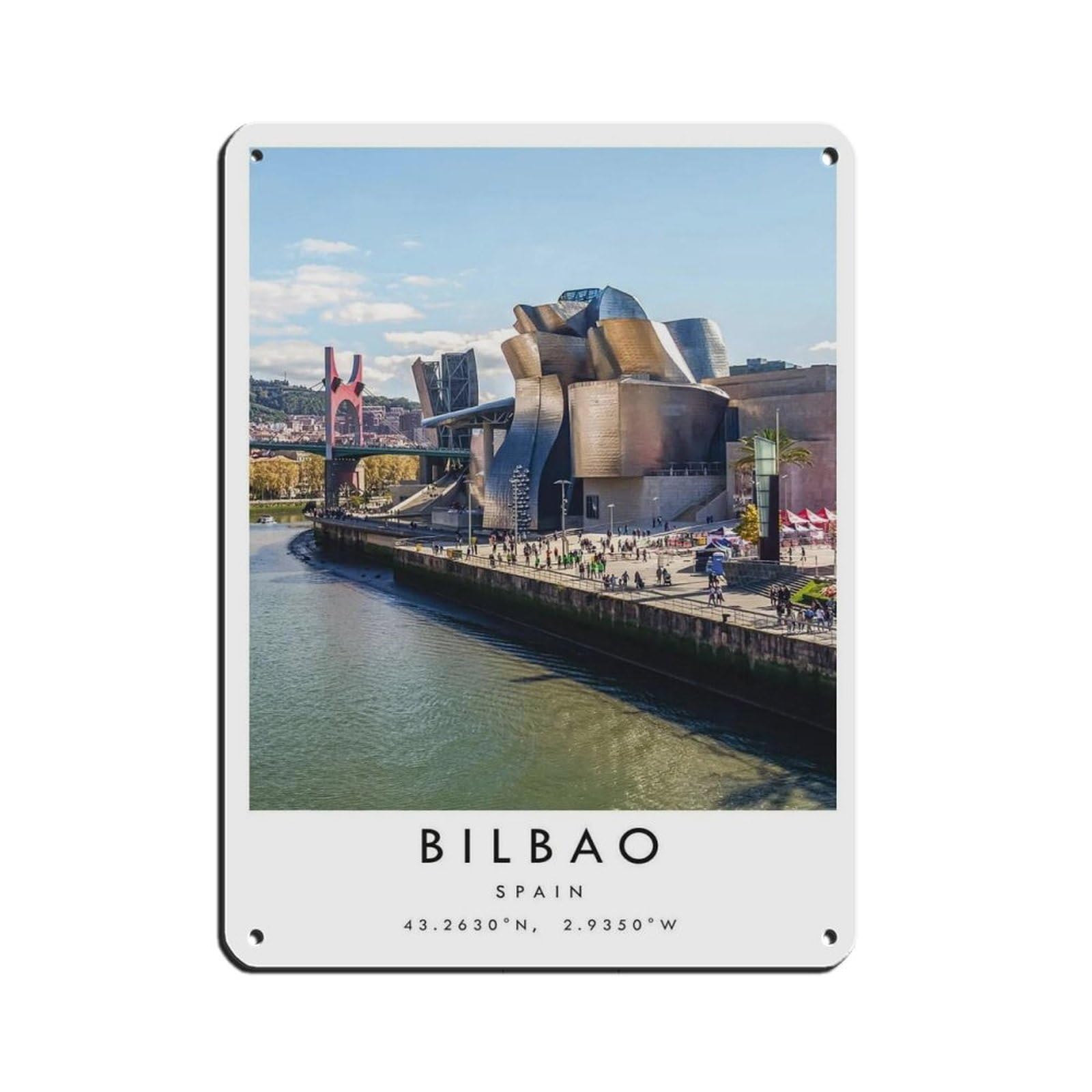 Bilbao Travel（29） Retro Poster Metal Tin Sign Chic Art Retro Iron Painting Bar People Cave Cafe Family Garage Poster Wall Decoration 12x16inch(30x40cm)