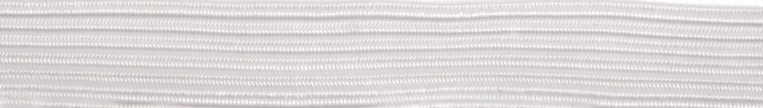 Fil élastique tressé blanc 5 mm de haute résistance pour finitions textiles