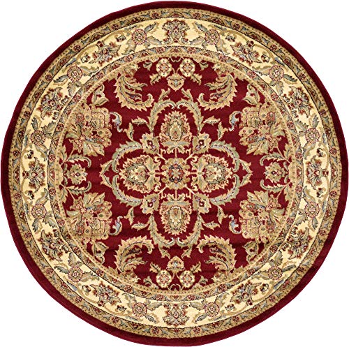 Tapete redondo orientál clásico rojo 185x185 cm miniatura 4
