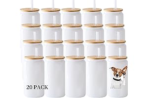 20oz Sublimation Glass Can Blanks White Beer Glasses for Iced Coffee, Beer,...