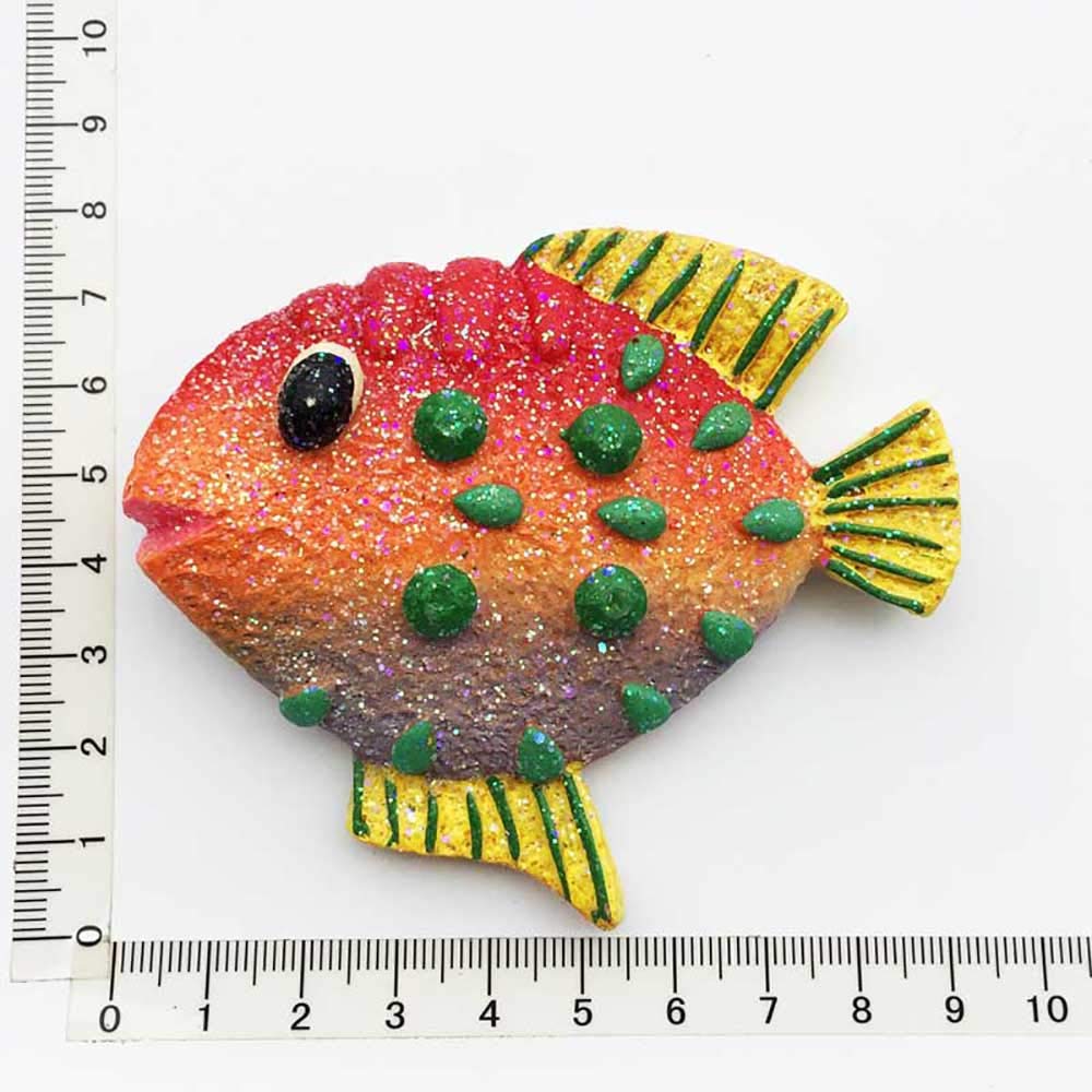 Magnete Frigorifero 3D Pesce Stile Bahamas - Souvenir Di Viaggio In Resina, Collezione Regalo