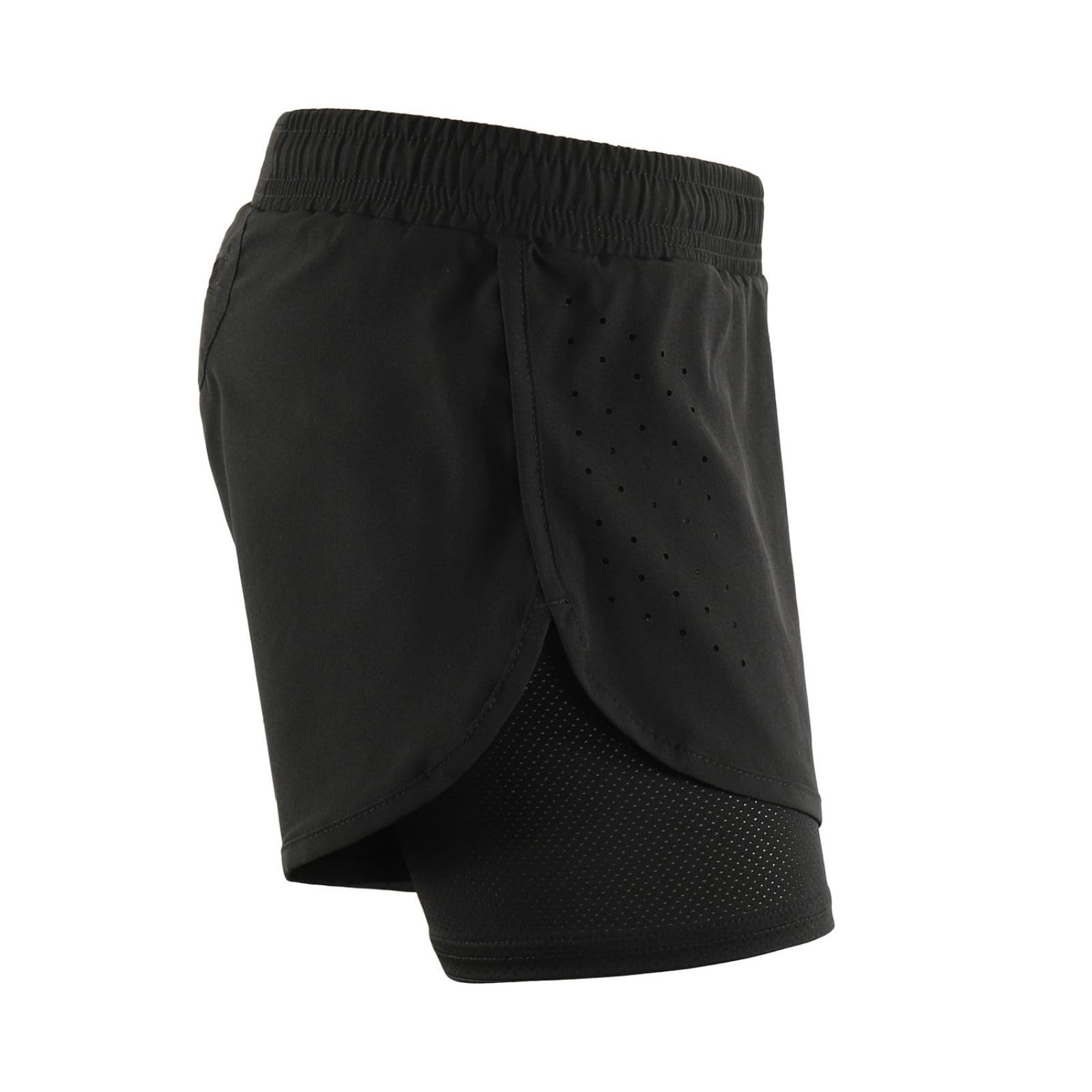 Mesing Sporthose Damen Kurz 2 in 1 Sport Shorts Sommer Schnürsenkel Atmungsaktiv Laufshorts Kurze Hosen für Yoga Workout Radfahren Fitness