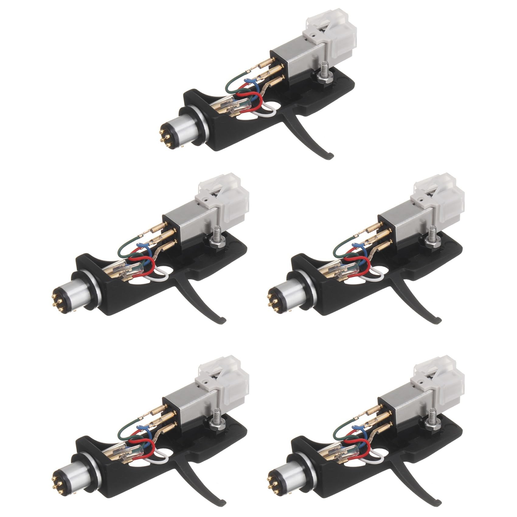 5X Stilo Un Cartuccia con Guscio per Giradischi Contatti Un 4 Pin per Giradischi Fonografico Grammofono LP Ago nel Vinile