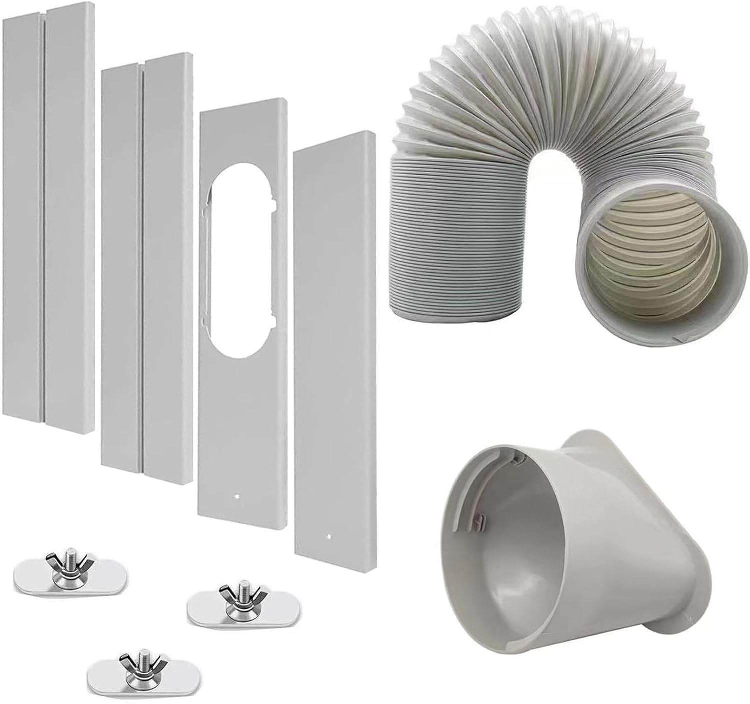 Portable Air Conditioner Window Vent Kit, Adjustable Window Seal Slide Kit Plate for Portable Air Conditioner Kit Sliding Window AC Vent Kit Fit for Exhaust Hose with 5.1"/13cm Diameterr.