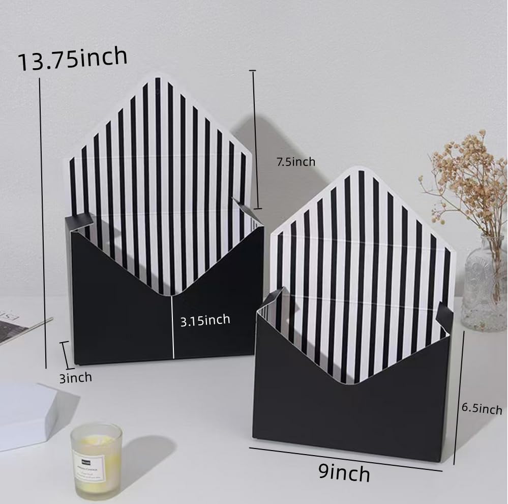 5 Pcs Flower Envelope Box,Folding Flower Storage Box,Waterproof Envelop Paper Boxes,Hand Folding Bouquet Flower Box for Wedding Engagement Valentines Day Birthday Graduation Party Decoration(Red)