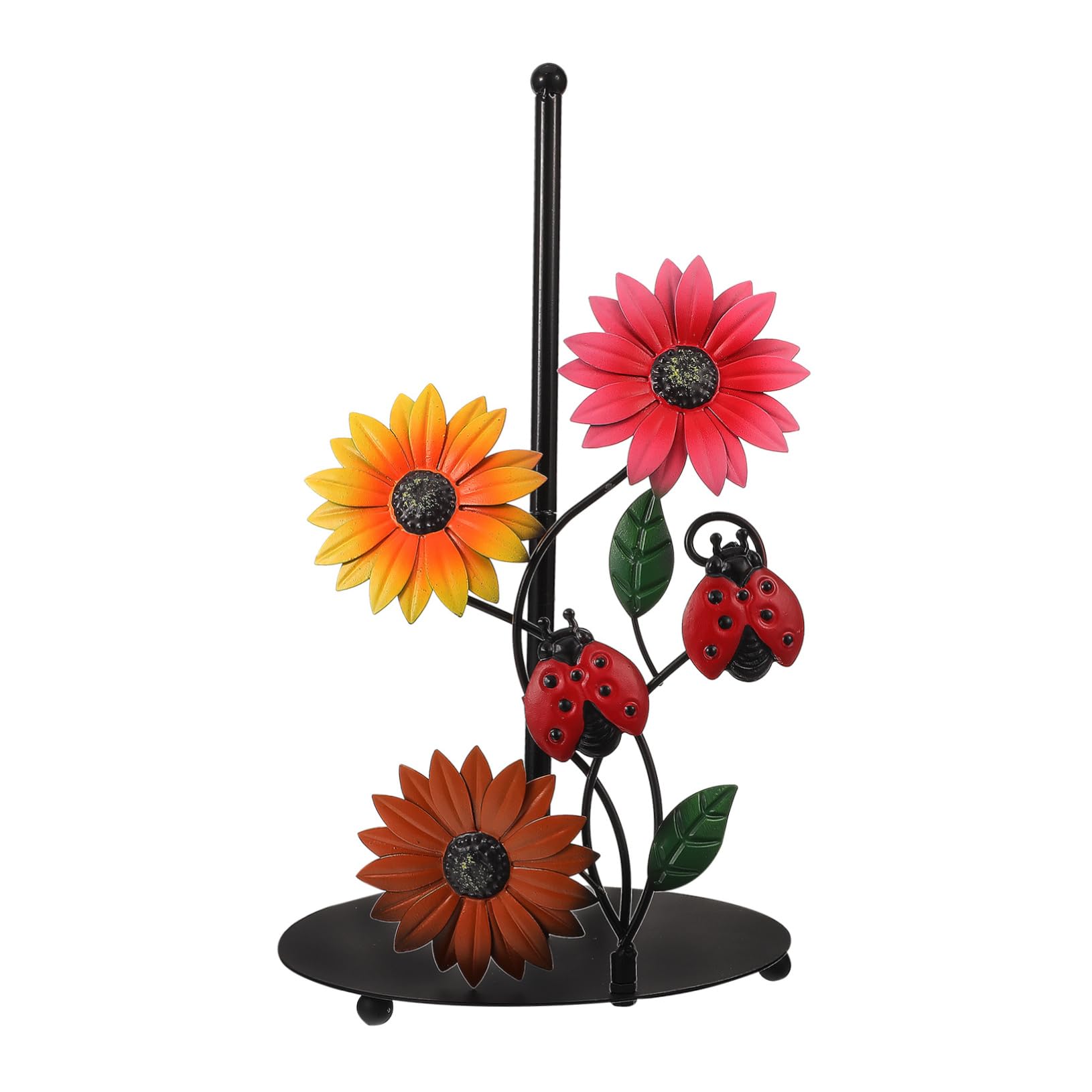 NUOBESTY Portarotolo Decorazione Moderna in Ferro a Girasole, Supporto Verticale Stabile da Cucina, Carta per Cucina e Soggiorno
