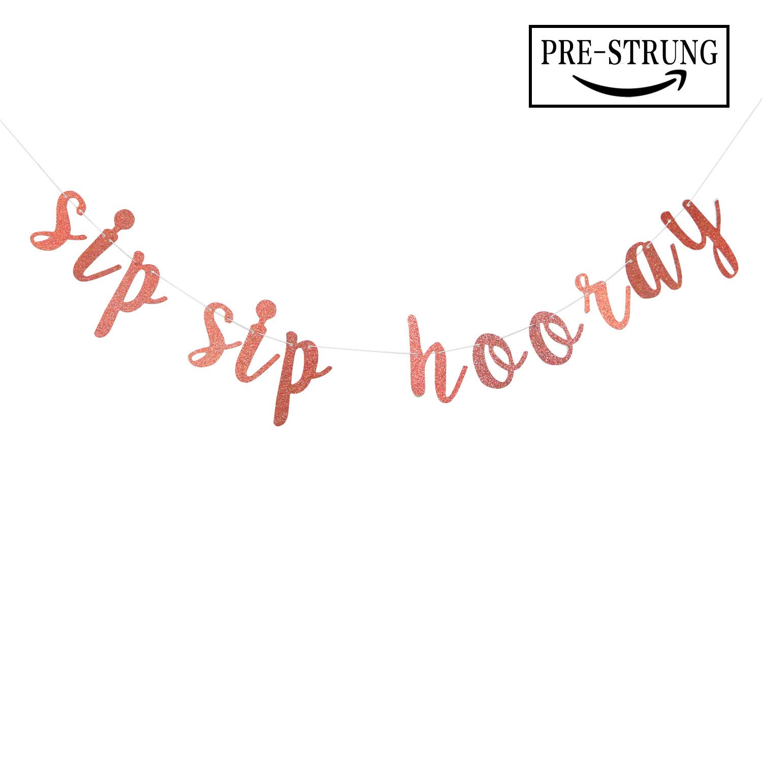 Rose Gold Glitter Sip Sip Hooray Banner, Holy Shit You Did It, Happy Graduation Party Decorations 2022, Congrats Grad