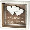 Primitives by Kathy Reverse Box Sign Two Hearts One Love Home Decor