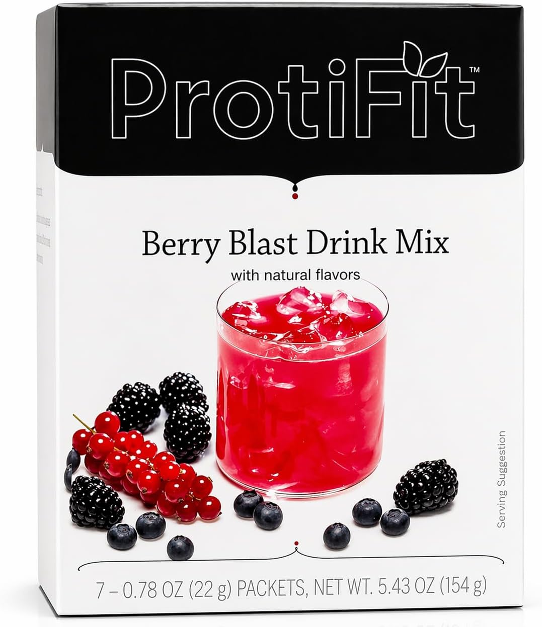 ProtiFit - High Protein Fruit Flavored Powder Drink Mix, 15g Protein, Low Calorie, Sugar Free, Ideal Protein Compatible, 7 Servings Per Box (Berry Blast)