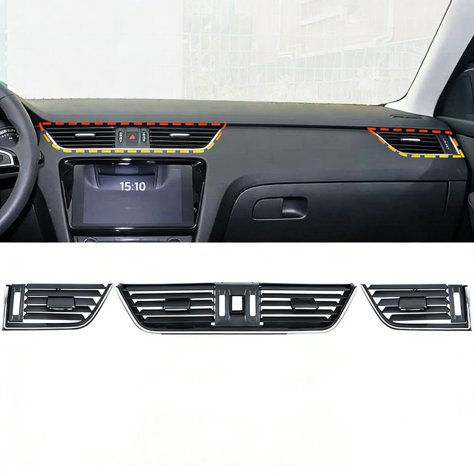 Milageto Grille de Ventilation Noire Compatible avec Panneau de climatisation Haute Performance pour (importée), Gauche