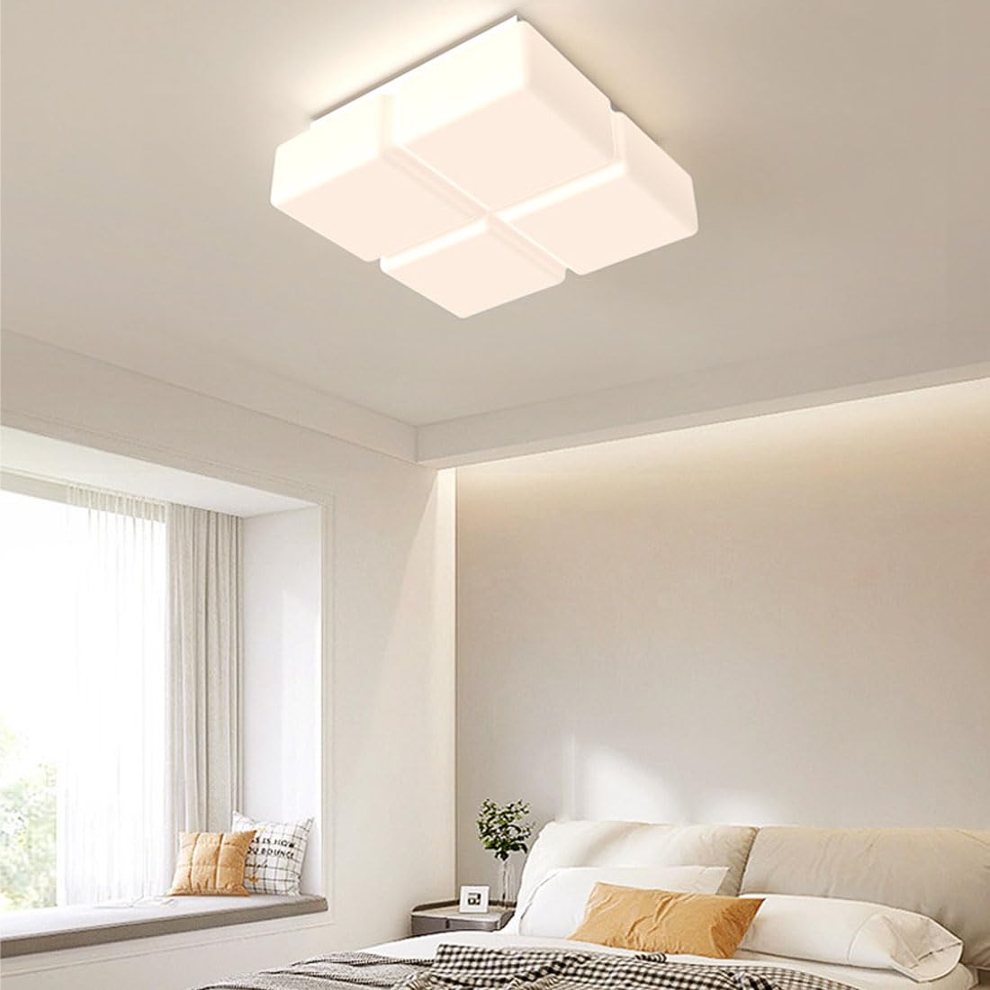 Luces de techo cuadradas modernas, luces LED simples de espectro completo, luces de sala de estar, luces del hogar, luces de estudio, luces de dormitorio, B1/B2