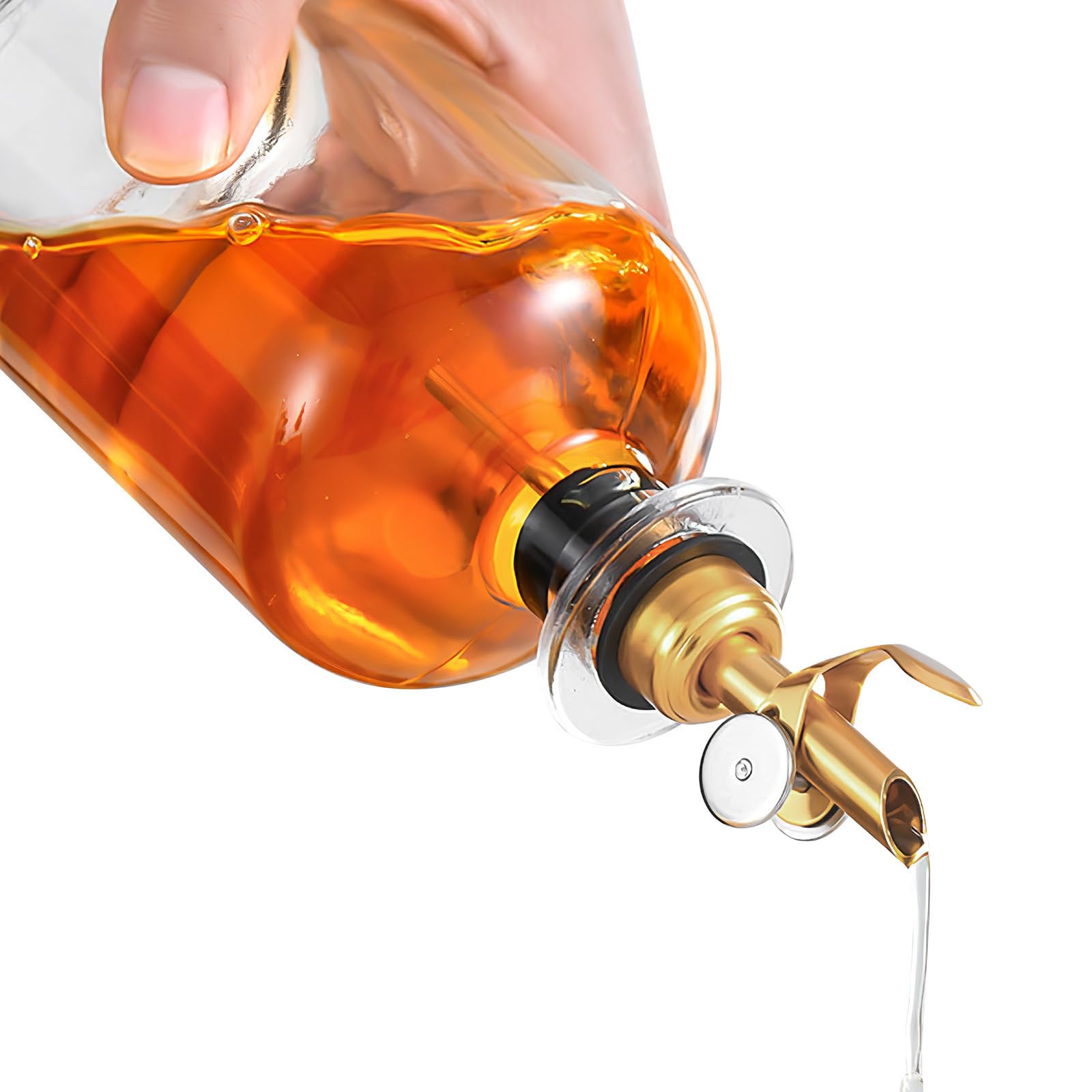 Gadpiparty Juego de 2 Botellas Dispensadoras de Vinagre y Aceite de Vidrio Tapa Automática y Cuerpo de Acero Inoxidable para Cocina, Capacidad 350ml
