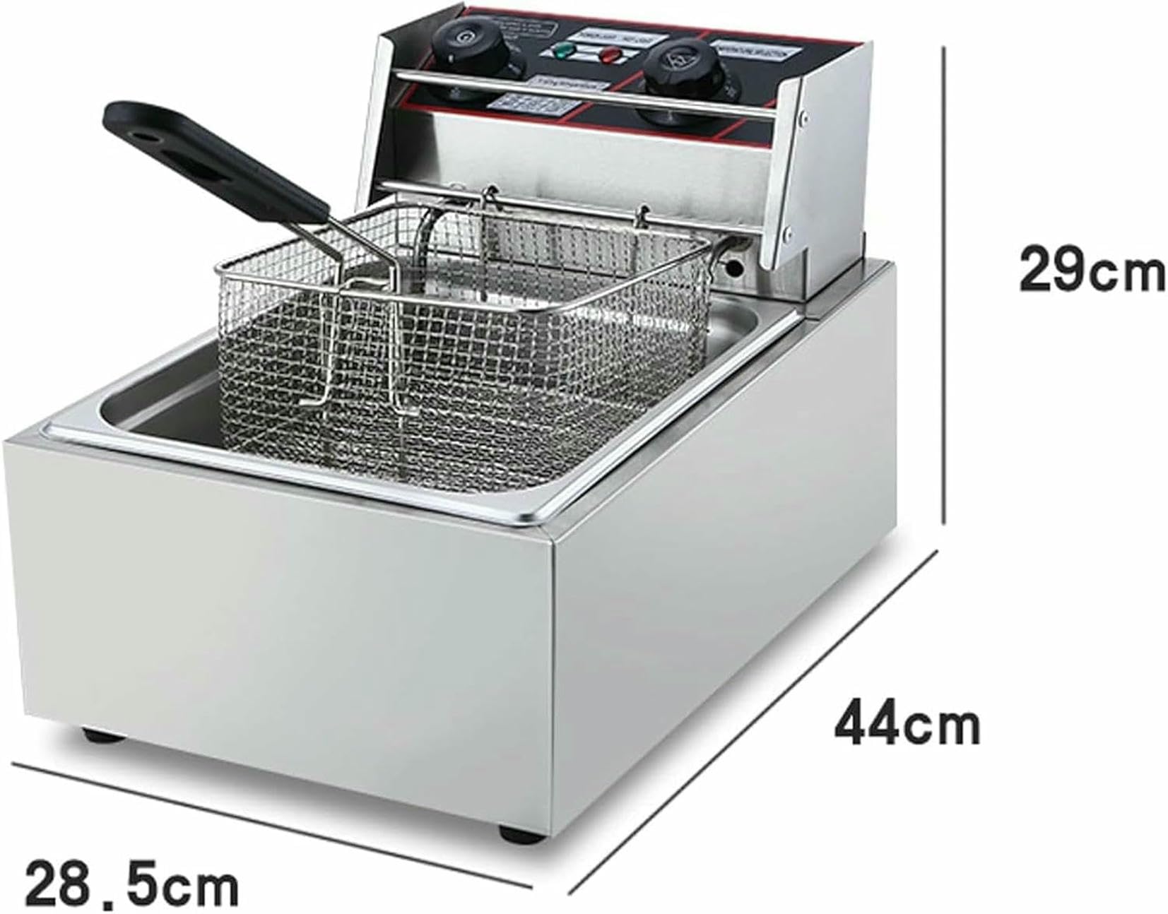 Friggitrice professionale, friggitrice elettrica da banco per uso commerciale e domestico, friggitrice elettrica in acciaio inox spesso con cestelli e coperchi per cucina domestica e ristorante~/