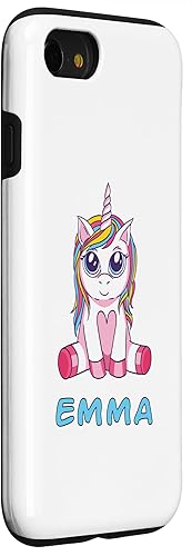 Miniatura 3 de Funda para iPhone SE 2020  7  8 Emma unicornio bebé bebé sentado rosa arcoíris lindo estuche