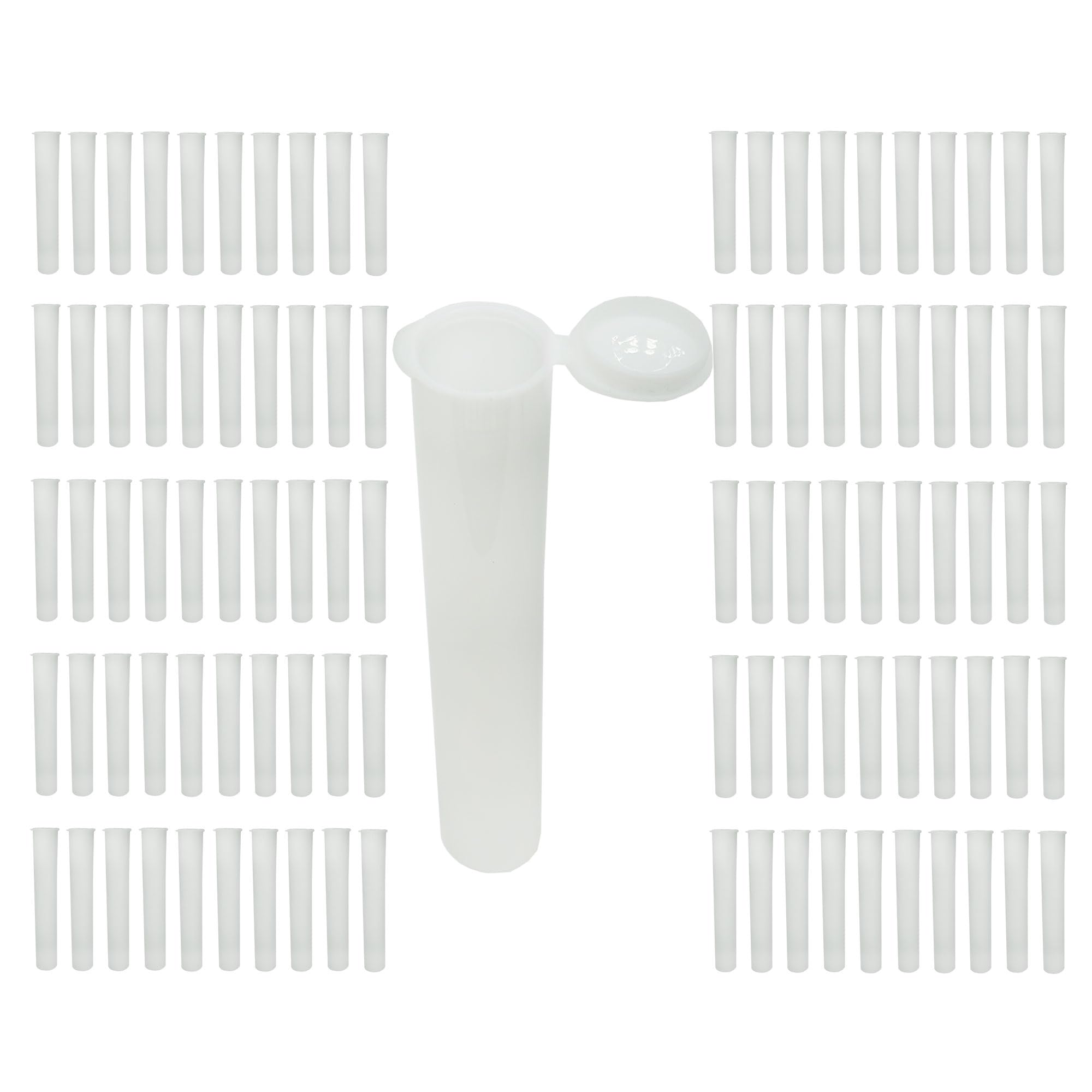 Caligars White Rollers- 116Mm Pop Top Tubes- 100 Pack- Different Colors- Airtight Smell Proof Containers - Plastic Medical Grade Prescription Bottles For Pills Herbs Flowers,Supplements & More (, 116Mm)