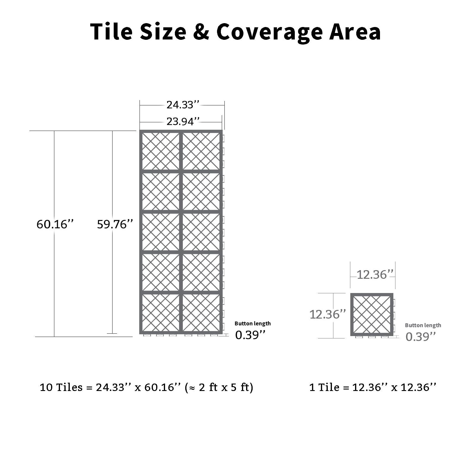 Deck Tiles, Outdoor Patio Flooring, Waterproof Tiles for Pool, Garden, Garage and Bathroom, Easy to Cut, 12''x12'' Heavy-Duty Interlocking Tiles, Maximum Bearing Capacity up to 6613 LBs