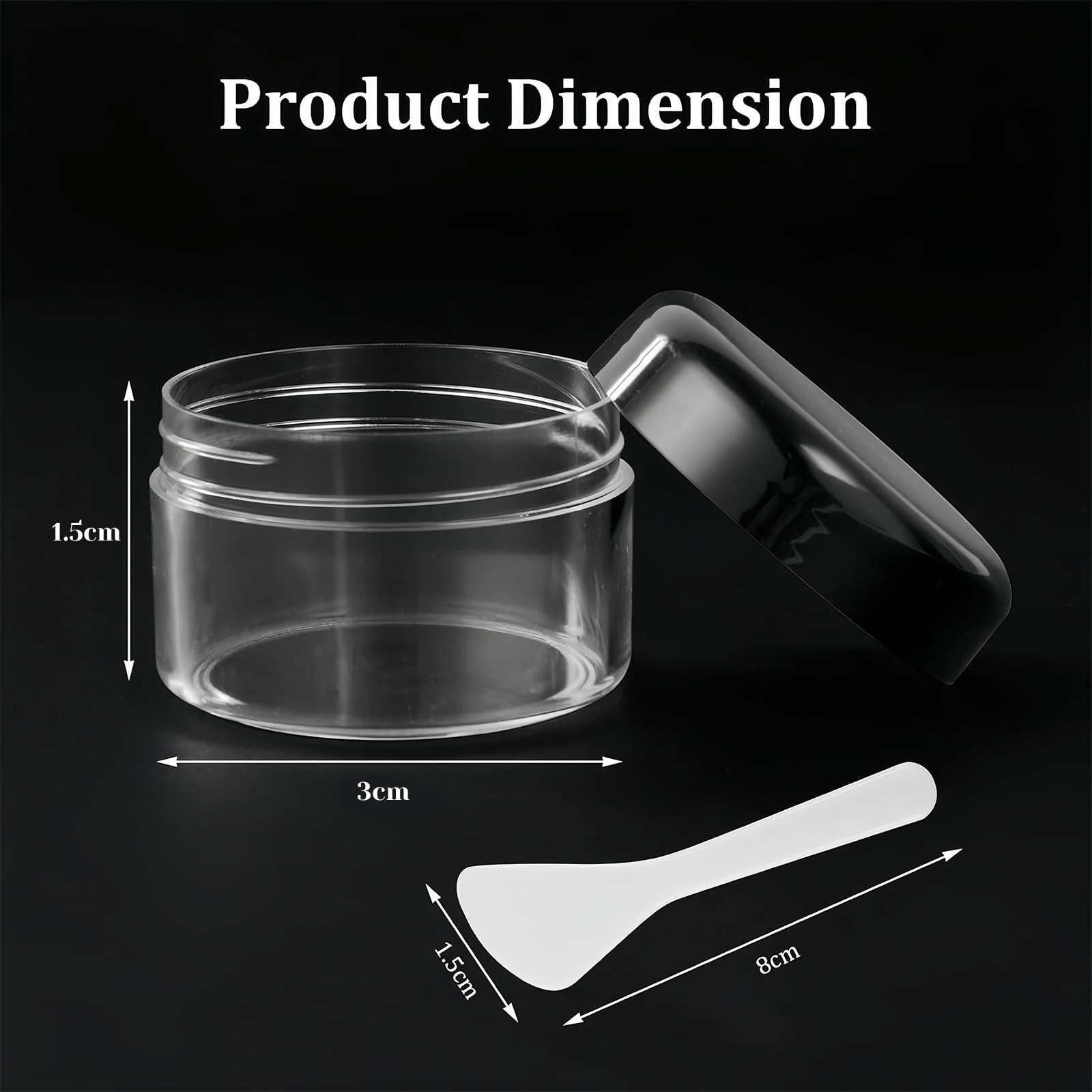 Flintronic Plastic Cosmetic Jar 70 * 5ml, Transparent & Visible Sample Container Jar - Image 2