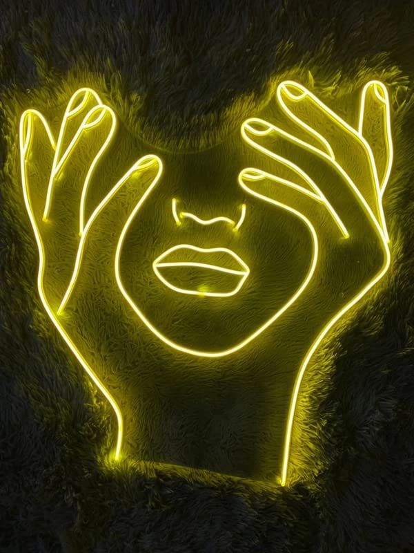 VYNES FACEART LED Neon Signs Light LED Art Decorative Sign - For Wall Decor, Home Restaurants, Wedding Birthday Party Decor, Bar Decor, Mini Bar, House Party (Warm White) Neon Signs LED