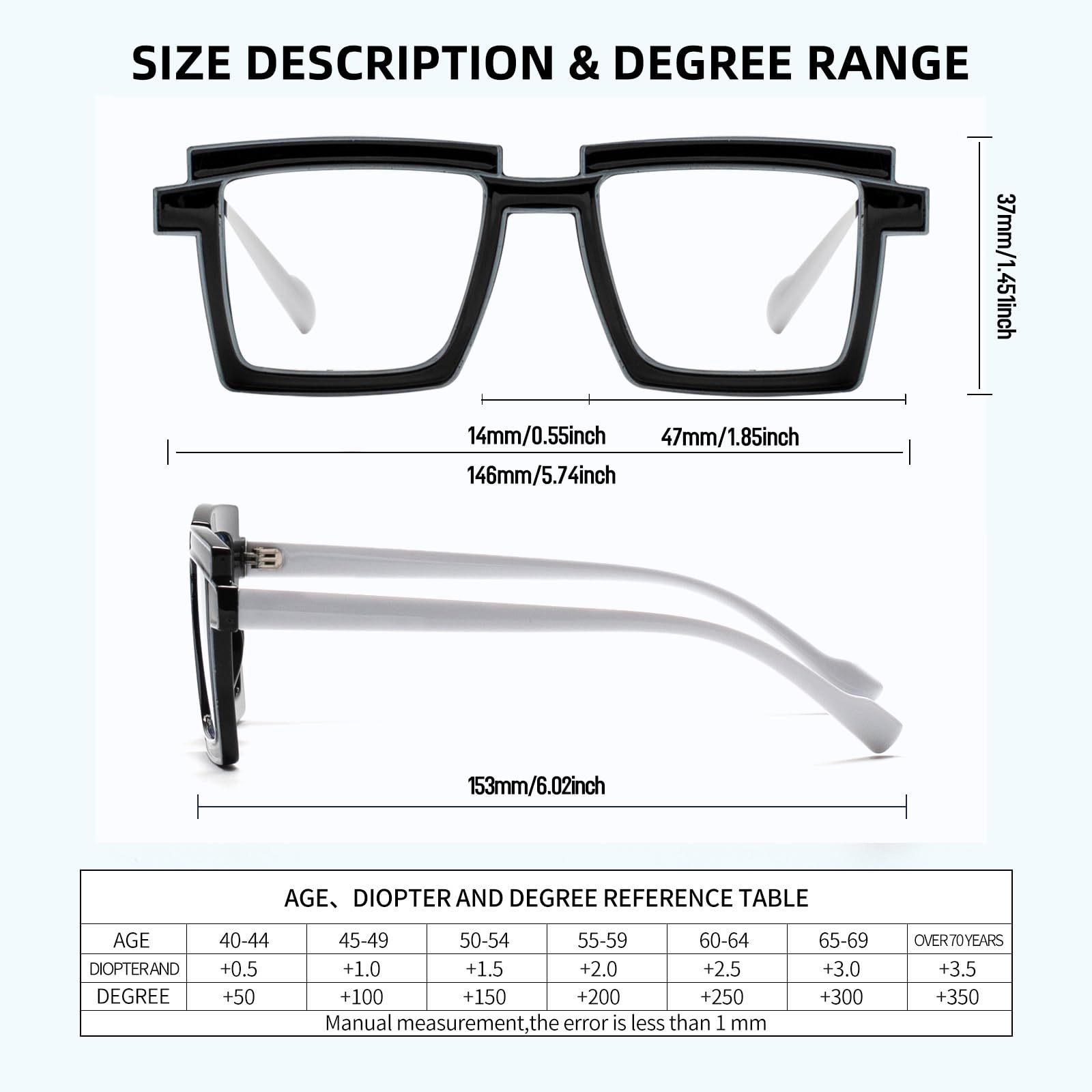 PEYEOISD Fashion Square Cartoon Reading Glasses 2.0 for Women Funny Designer Anti Blue Light Readers, Cute Anti Eyestrain Eyewear - Image 2