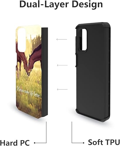 Miniatura 4 de BWOOLL Funda para teléfono Galaxy A03S, PC duro híbrido y silicona suave de doble capa a prueba de golpes funda de protección para Samsung Galaxy