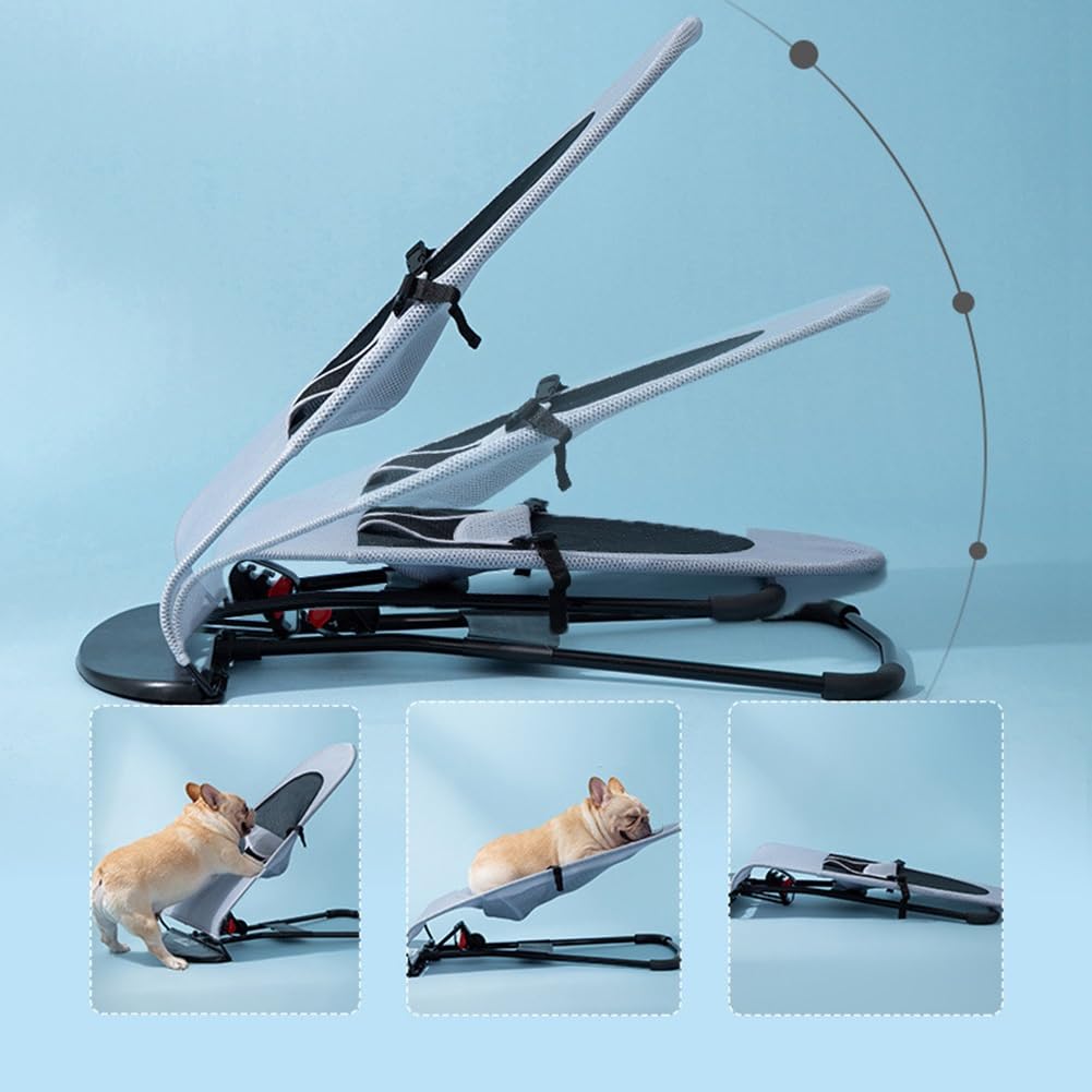 Haustier-Schaukelstuhl, Haustier-Schaukelstuhl für Hunde und Katzen, Faltbare, verstellbare, atmungsaktive Hängematte, für kleine Hunde, Corgi, Teddy (Color : Light Grey)