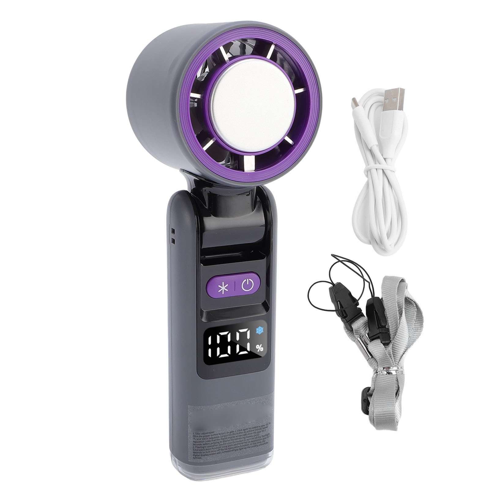 Fan Portatile Portatile, Ventola di Raffreddamento Portatile Tascabile Pieghevole con Display Digitale, Mini Ventilatori Ricaricabili USB Fan Personali per Donne Che Viaggiano