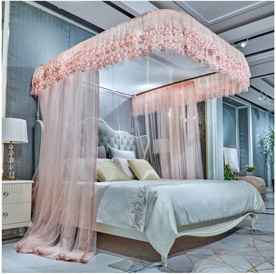 Mosquitera con dosel y soporte en U resistente para noches de verano sin insectos