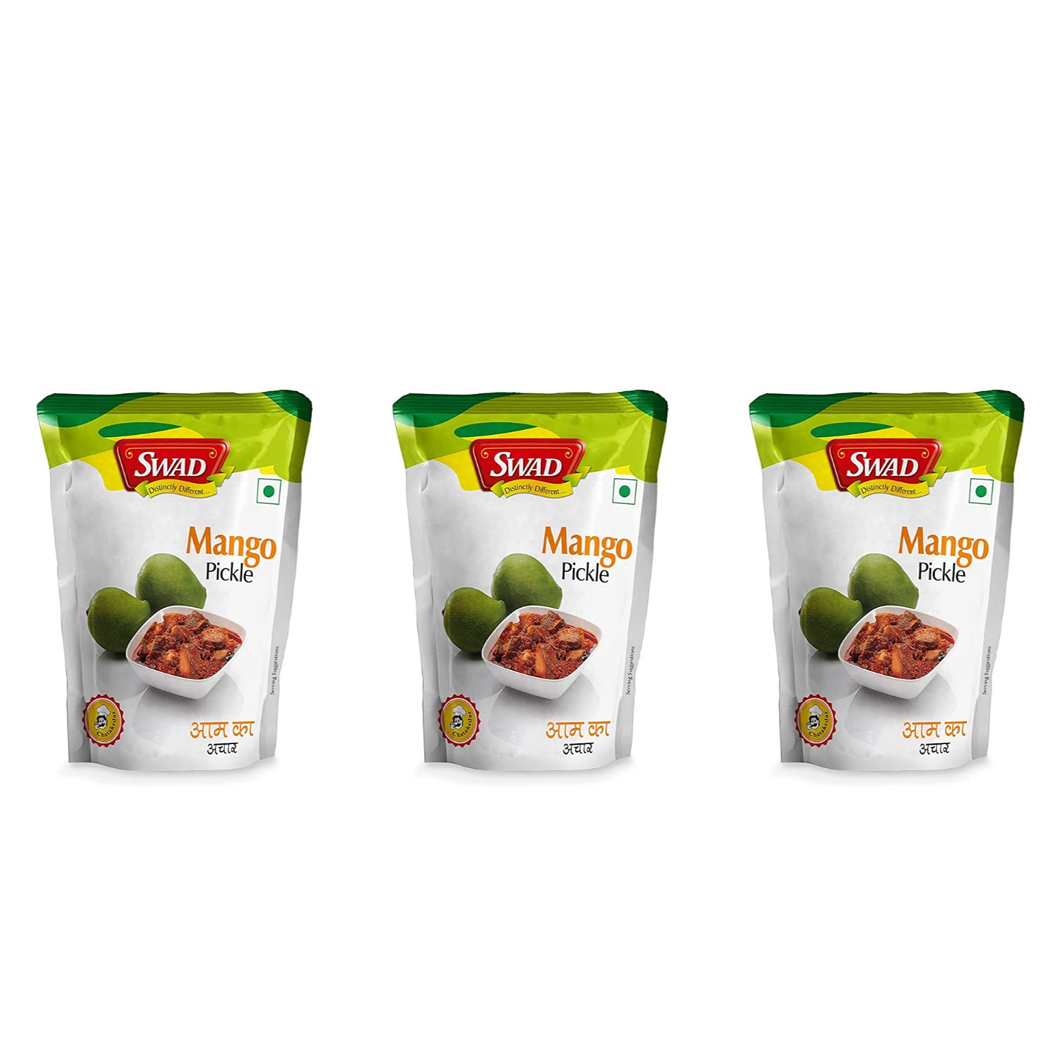 SWAD Delicious Spicy Mango Pickle, Made Fresh Traditional Aam ka Achar - 600gms -200g Each (Pack of 3)