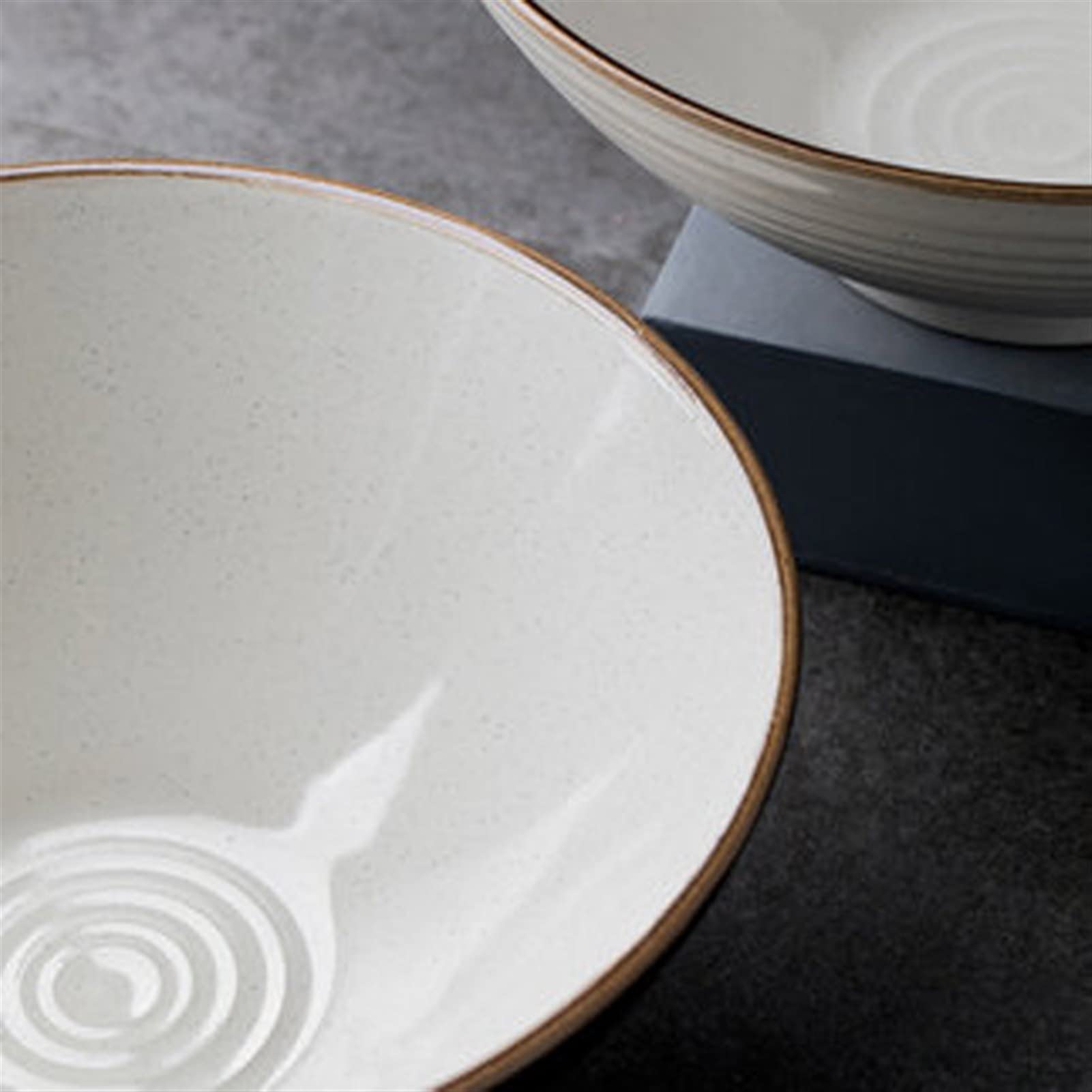 Miska na płatki zbożowe Miska na makaron Ceramiczna miska na ramen Duża miska Czarna miska na makaron wołowy Komercyjna prosta nitka (2) (1 Jeden rozmiar)