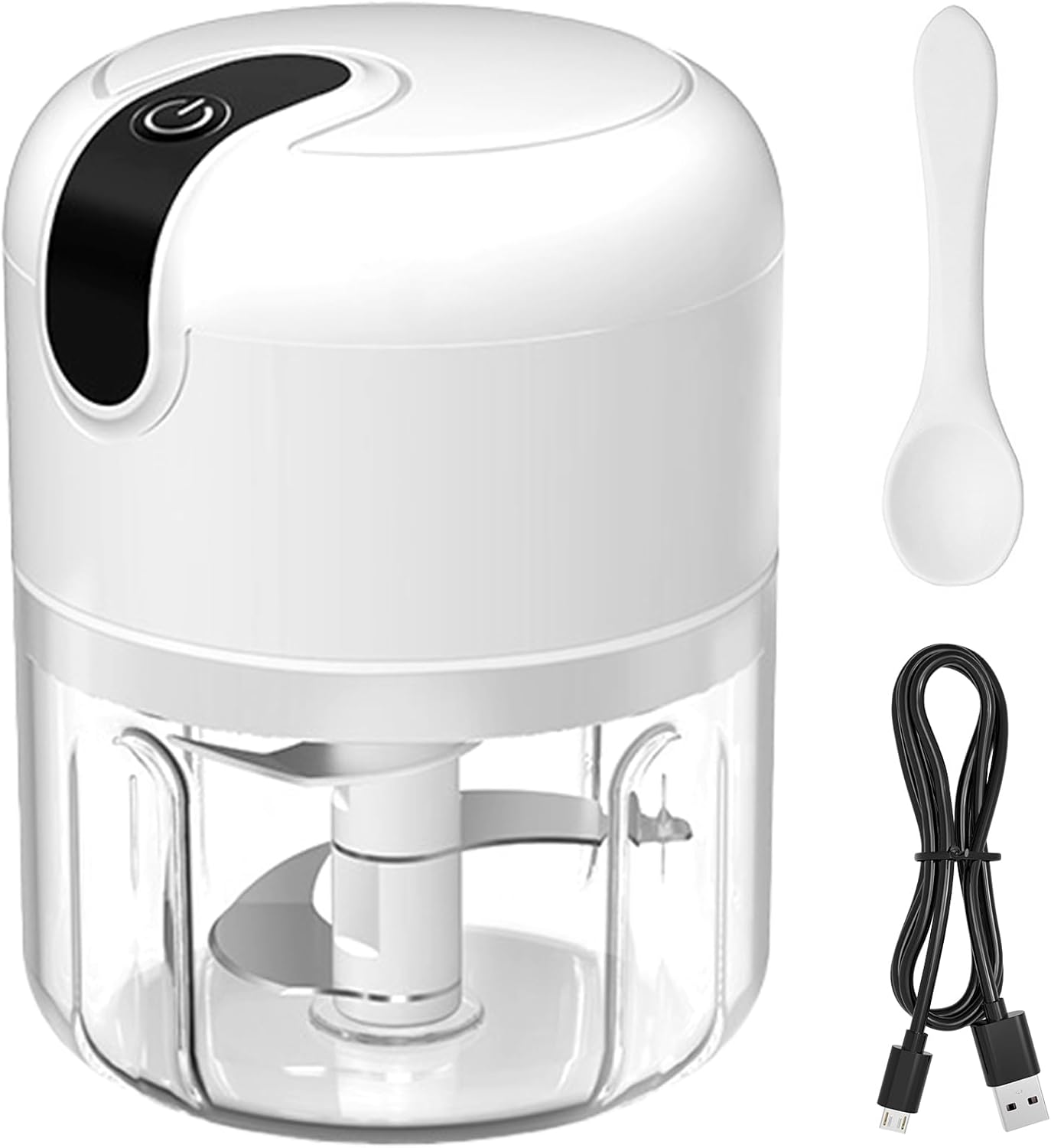 Cordless Electric Food Chopper, 3-Layer Stainless Steel Blades, Rechargeable – 8.5 Oz Portable Mini Food Processor for Vegetables, Garlic, Fruits, with Silicone Spoon Cordless Electric Food Chopper, 3-Layer Stainless Steel Blades, Rechargeable – 8.5 Oz Portable Mini Food Processor for Vegetables, Garlic, Fruits, with Silicone Spoon