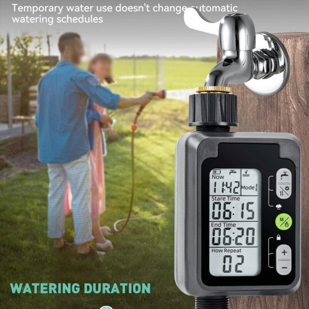 Contrôleur d'irrigation de jardin avec paramètres programmables, minuterie automatique avec retard de pluie pour arroseurs extérieurs