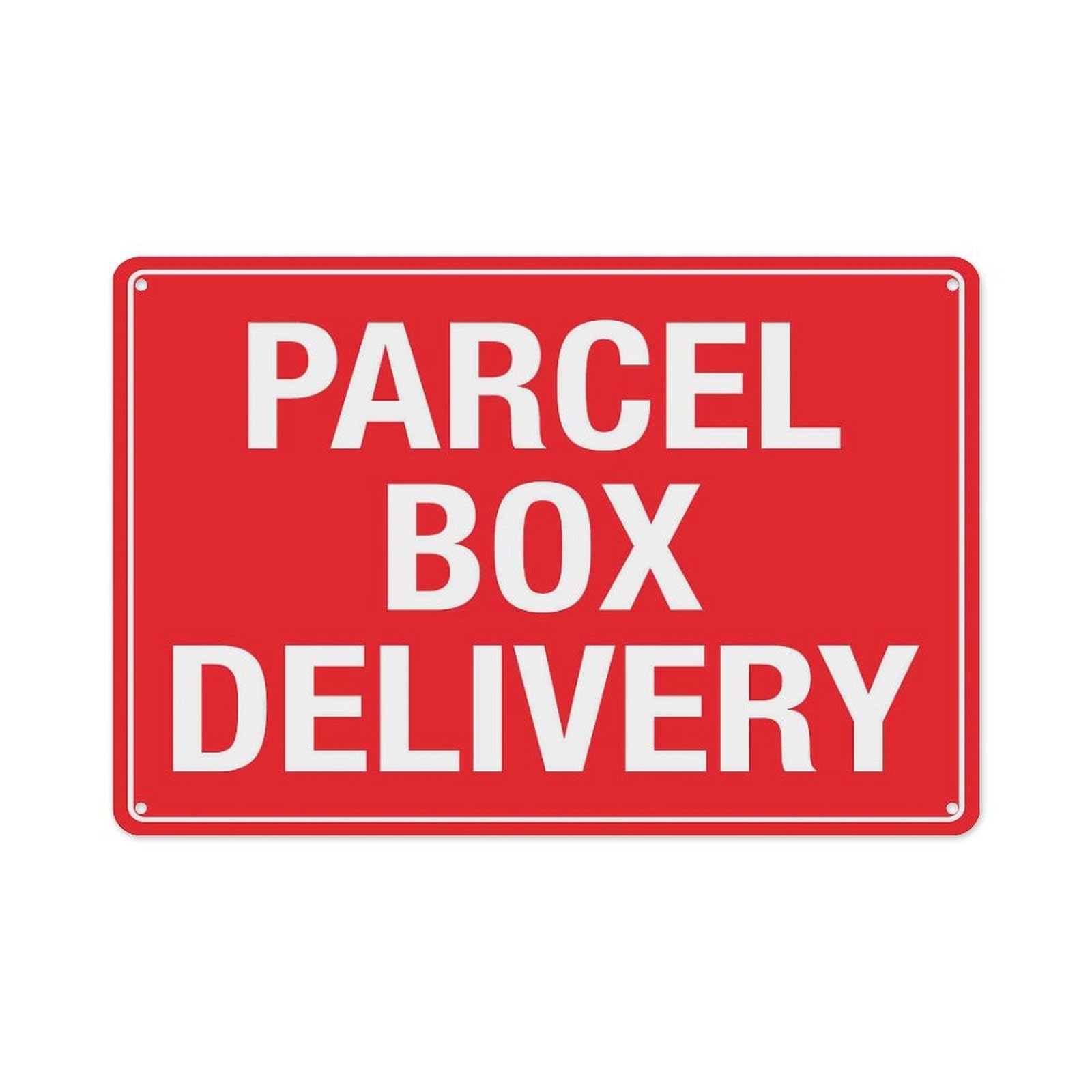 Peiyeety A10 Parcel Box Delivery Sign Aluminum Tin Warning Signs For Home Outdoor Garden 12X16 Inches