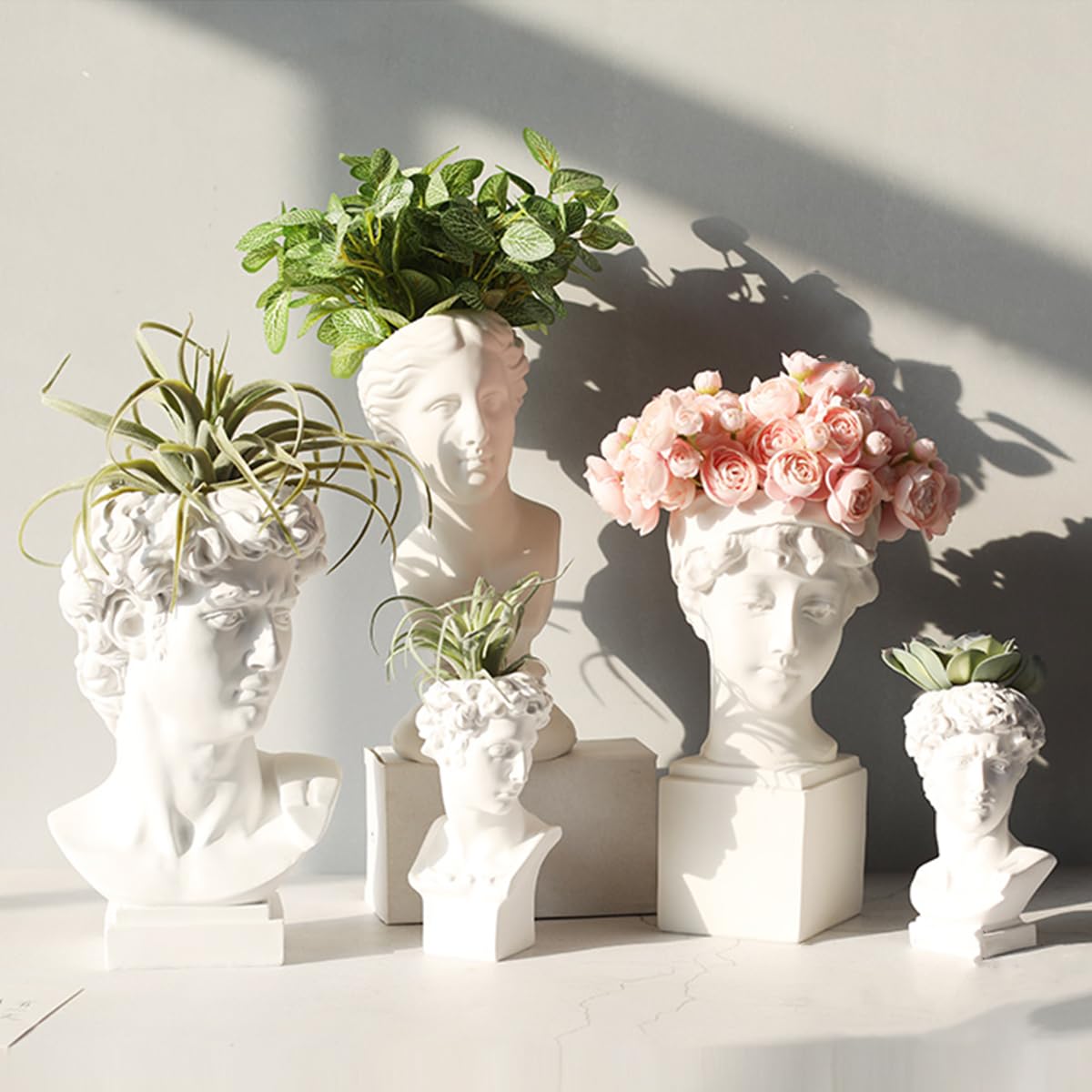 Amazon.com: homeemoh Greek Statue Face Vase, Venus Heads Planter