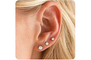 Aretes para Cartílago para Mujer: Postes de Plata Esterlina 925 Hipoalergénicos