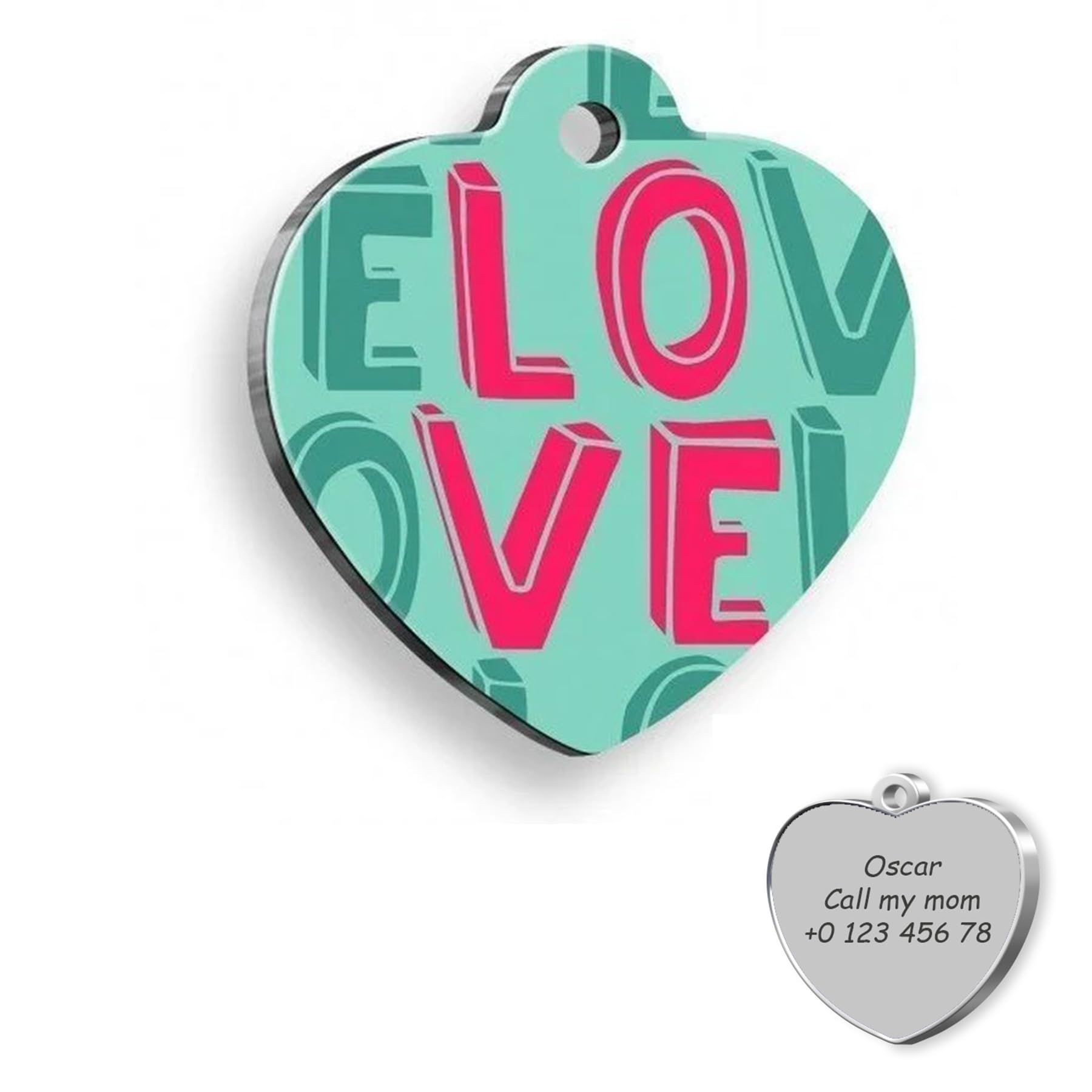 Love Personalized Dog Tag - Custom Name Tag - ID Tag for Dog & Cat - Customized Pet Tags - Dog & Cat Name id Tag - Dog Name Tag - Engraved Dog Tag
