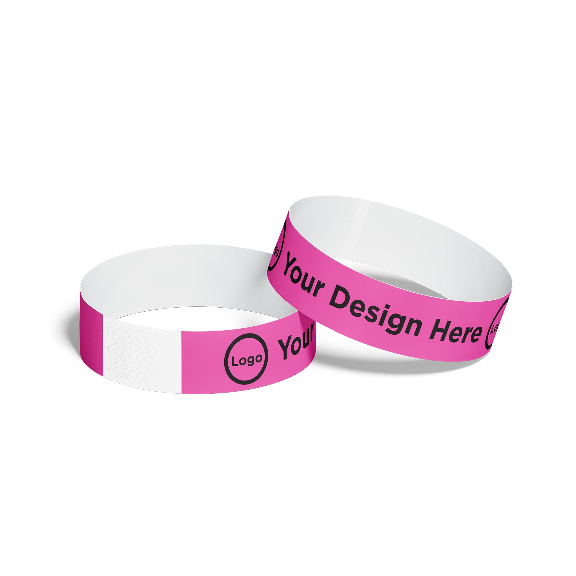ID&C Printed Tyvek Paper Event Wristbands – 100 Numbered Tamper Proof Security Wristbands for Events, Parties & Admission – Neon Pink