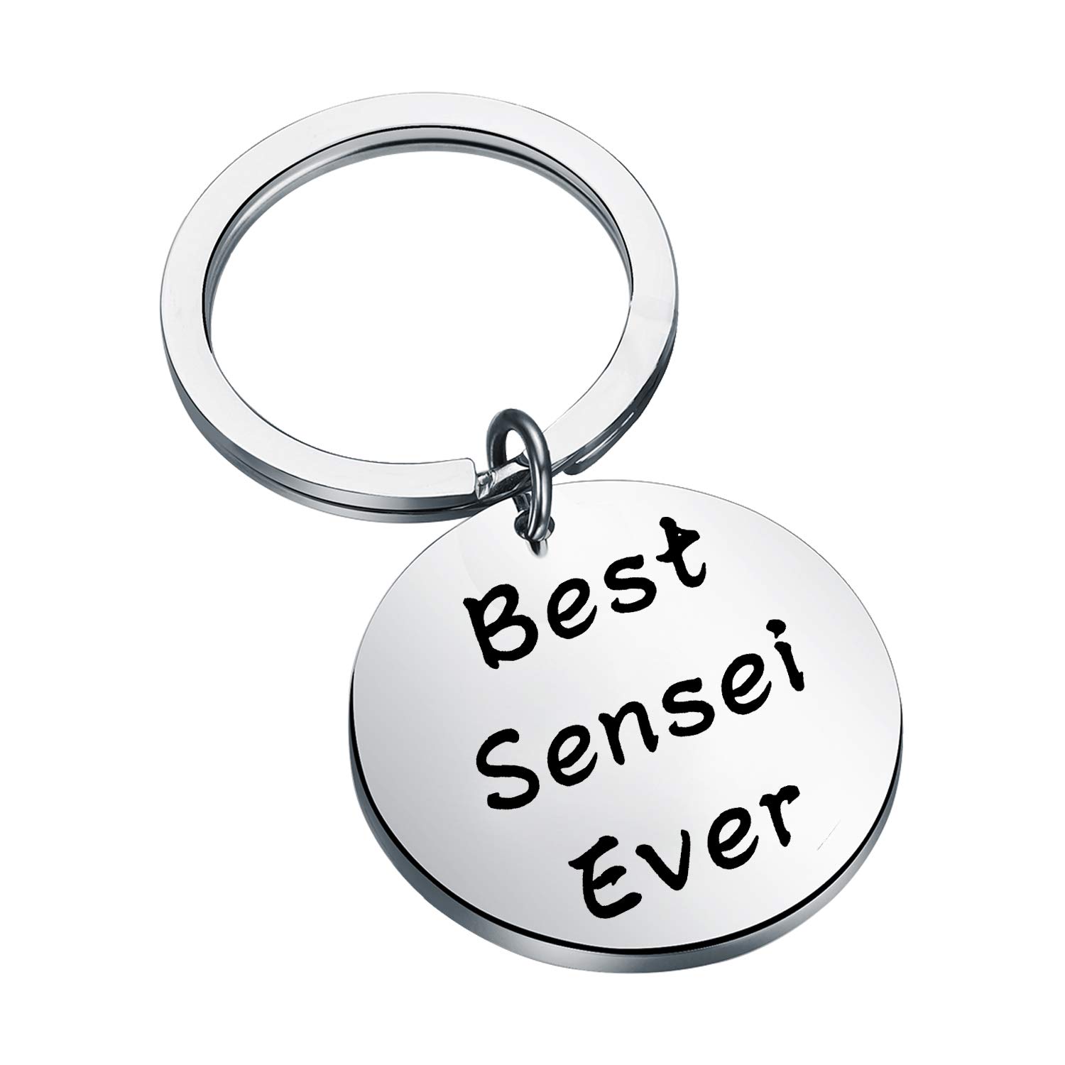 FEELMEMKarate Instructor Sensei Gift Best Sensei Ever Keychain Martial Arts Jewelry Taekwondo Jiu Jitsu Coach Gift