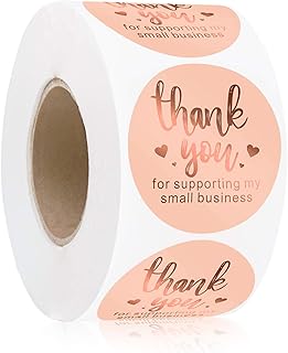 Thank You Stickers, 600 PCS (1.5 Inch/3.8CM),Thank You for Supporting My Small Business Stickers, Perfect for Baking Packaging, Envelope Seals, Handmade Goods & Small Business Owners