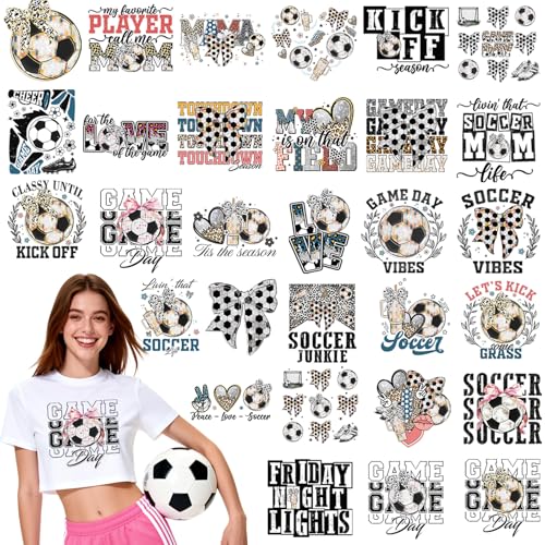 Dazoratix Soccer Iron on Transfers - 30 Sheets DTF Ready to