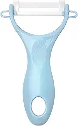 Descascadores de legumes para cozinha - Descascador de batata/cenoura com cabo ergonômico e lâmina afiada - Descascador em Y de cerâmica - Fatiador para vegetais, frutas