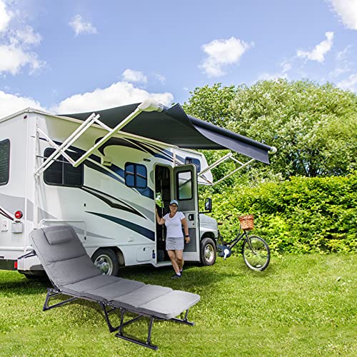 Camping Cot: Patio Lounge Chairs, Reclining Folding Camping Chairs, Portable Fold Up Bed With 6 Reclining Adjustable Positions, Home Office Camp Sunbath, Camping Cot Bed, Convertible Sleeper Bed #TOP1