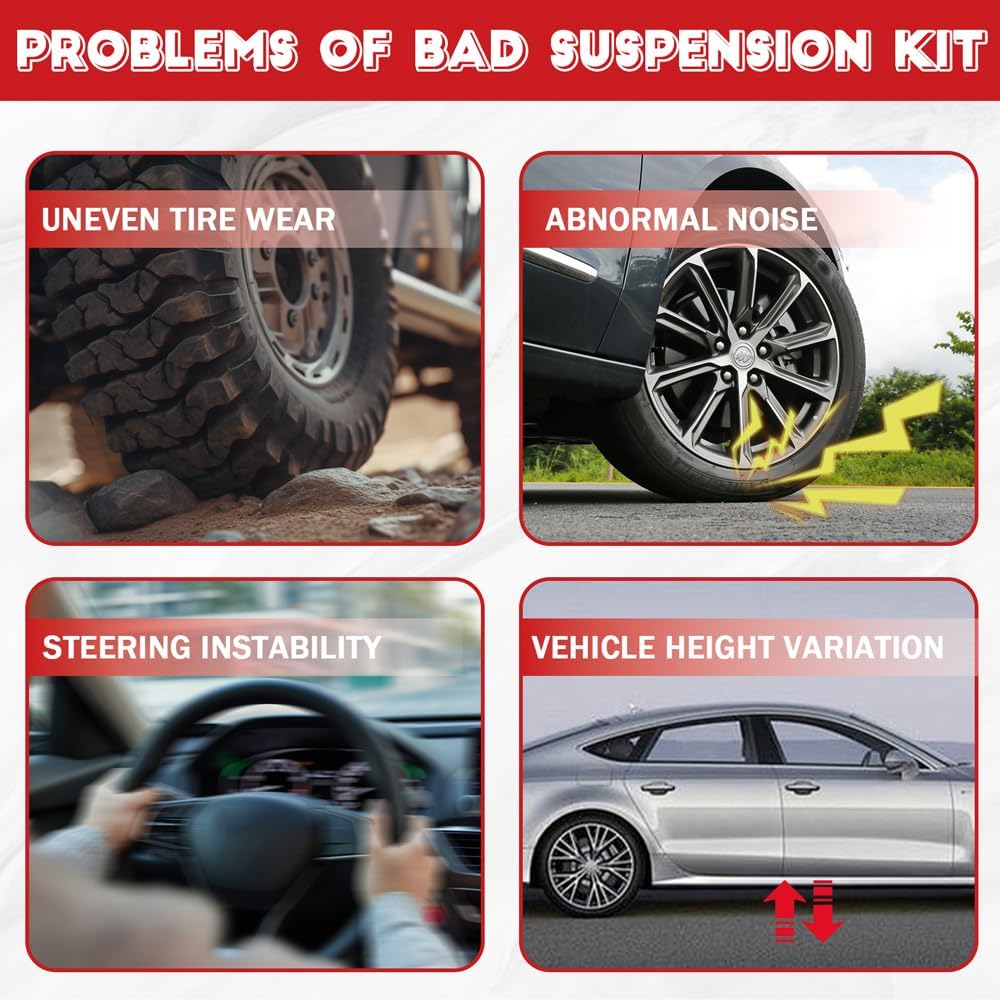 BARTOO Rear Upper Control Camber Arm, Set of 2, Adjustable Camber Rear Arms With Bearings, Fit for Mitsubishi Lancer(CY/CZ) 2008-2017, Red