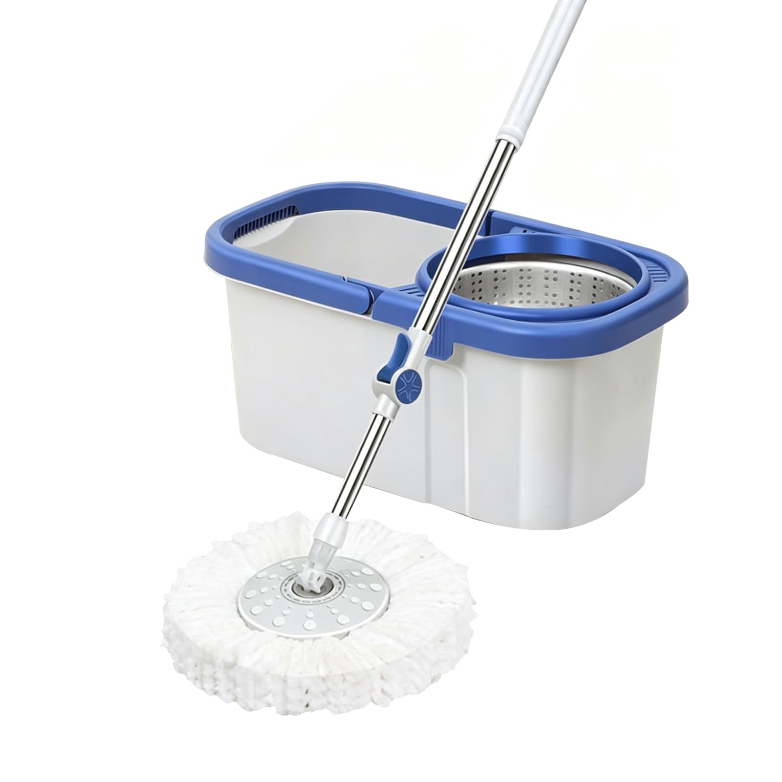 IUYIXWFP Spin Mop and Bucket Set – Hands-Free Self-Wringing, Dry & Wet Floor Cleaning System, 360° Rotating Microfiber Mop with Large Capacity Bucket,B