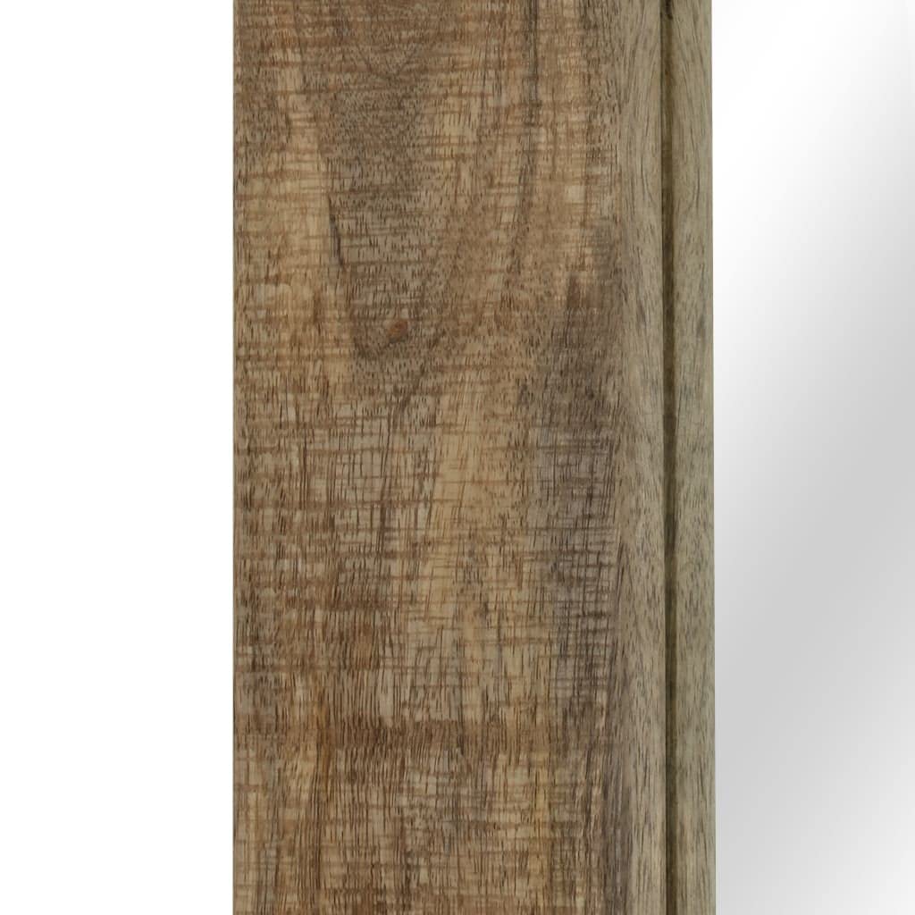 Lustro ścienne z litego drewna mango, 50 x 80 cm, lustro ścienne ze szklaną ramą, do korytarza, łazienki, salonu, sypialni, lustro dekoracyjne, wiszące, kosmetyczne, lustro garderobiane w