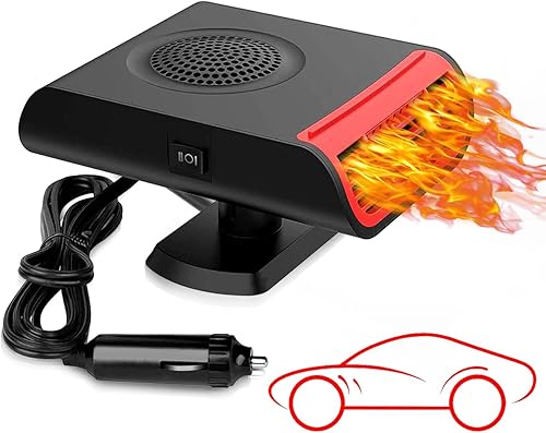 Calentador de automóvil, calentador portátil de 12 V 150 W, enchufe al encendedor de cigarrillos, descongelador de calefacción rápida 2 en 1,