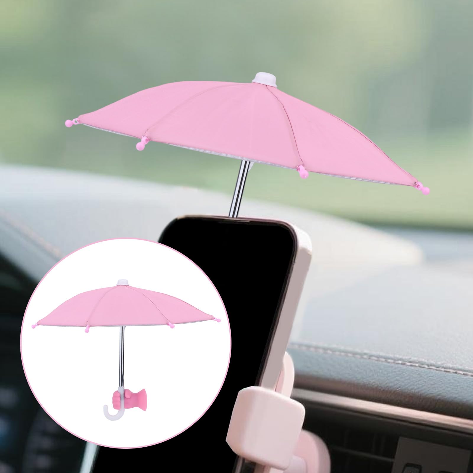 lasuroa Parasol na Telefon Komórkowy, Miniaturowy Parasol Przeciwsłoneczny Telefon z Uchwytem Przyssawkę Przenośna Osłona Przeciwsłoneczna do Zewnętrznych Urządzeń z Ekranem Telefonu Komórkowego