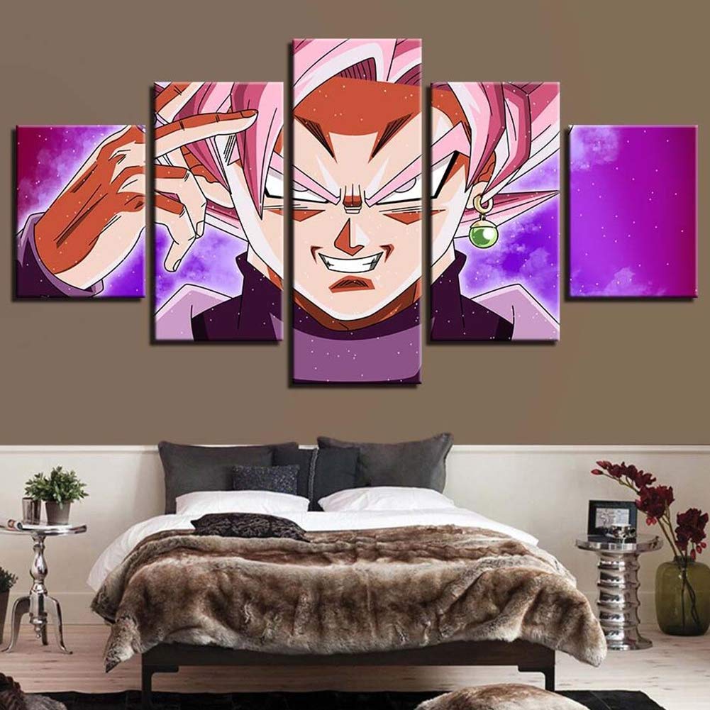 Canvas Prints 5 Pieces Prints on Canvas Wall Art Picture Dragon Ball Z Goku Saiyan Home Decoration Living Room Modern Painting Modular Picture