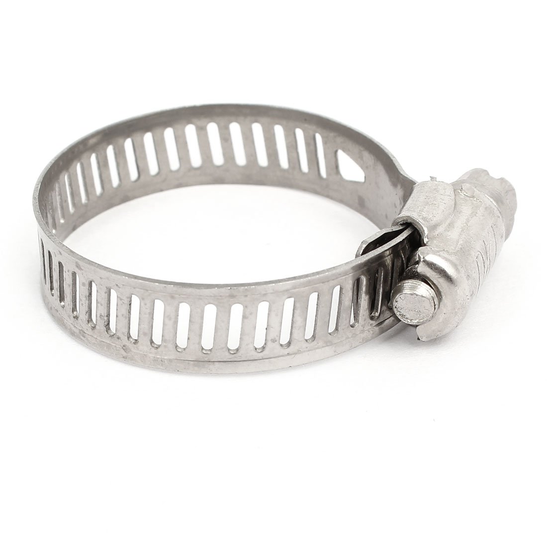 Aexit 21mm-38mm Cable Clamps Pipe Fitting Adjustable Worm Gear Hose Clamp Silver Strap Clamps Tone 5pcs