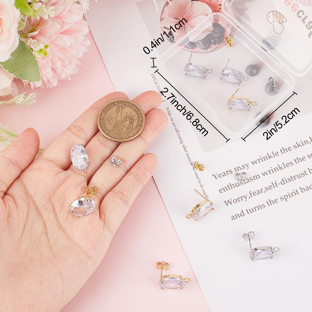 SUPERFINDINGS 12 Orecchini A Cerchio In Ottone Placcato Oro 18K - 3 Stili Floreali Con Anelli Per DIY - Ipoallergenici